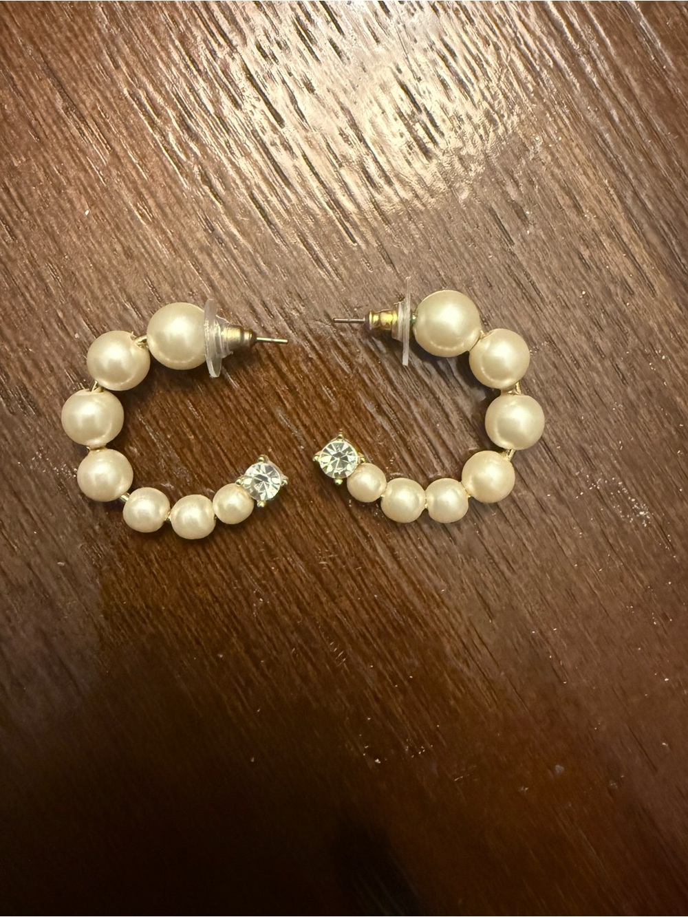J.Crew Pearl & Crystal Statement Hoop Earrings – Never Worn